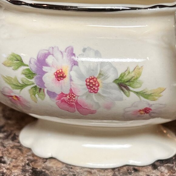 Homer Laughlin Virginia Rose Gravy Boat And Creamer - Picture 12 of 14